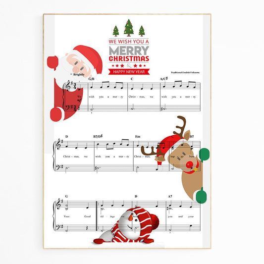 We wish you a merry Christmas Song Lyric Print - 98typesMusic