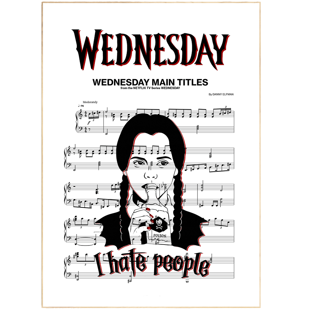 Wednesday Serie 2022 - Main Theme Poster - 98typesMusic