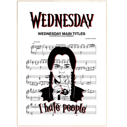 Wednesday Serie 2022 - Main Theme Poster - 98typesMusic