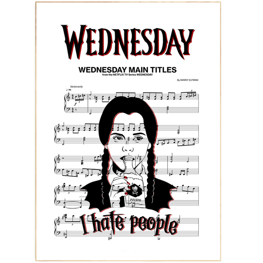 Wednesday Serie 2022 - Main Theme Poster - 98typesMusic