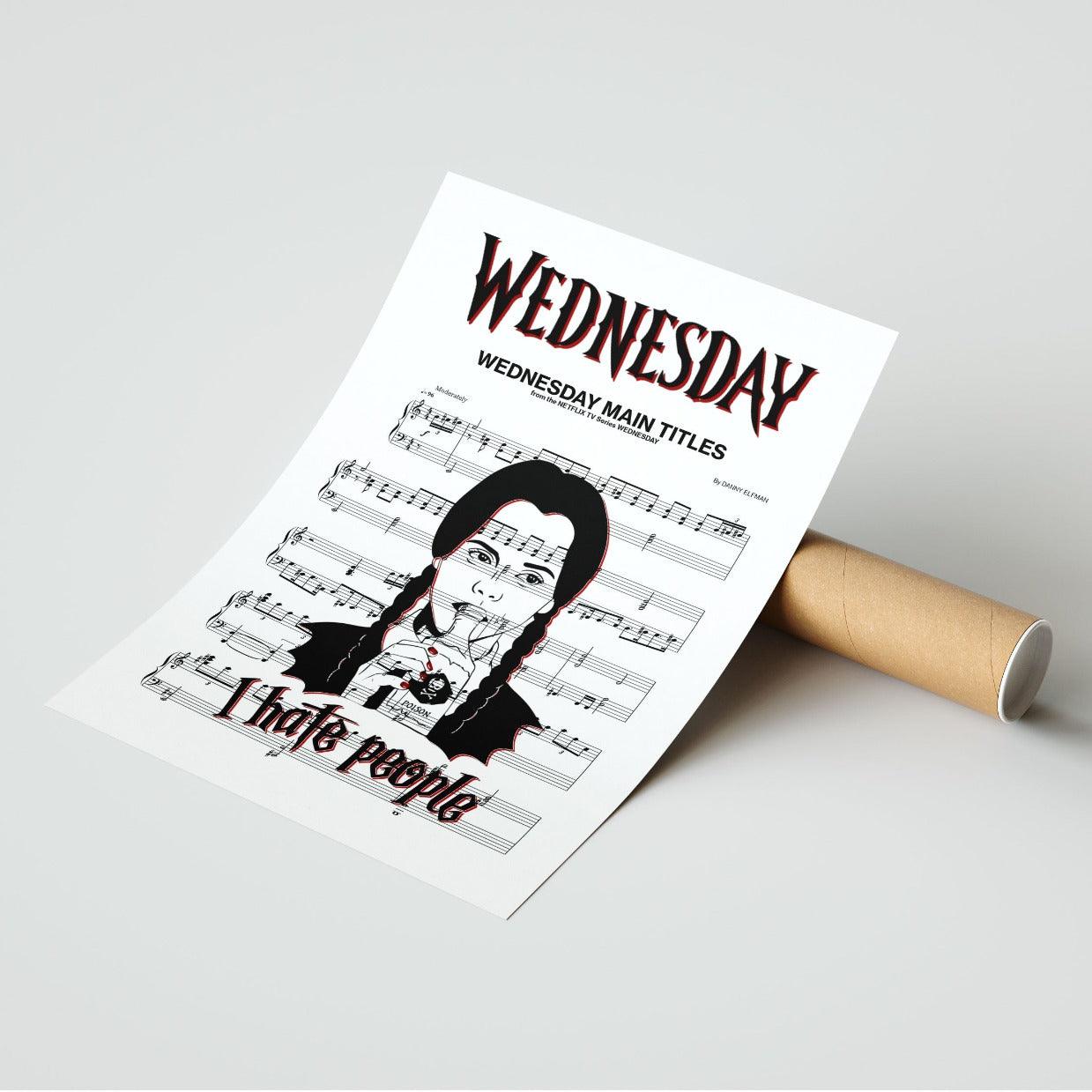 Wednesday Serie 2022 - Main Theme Poster - 98typesMusic