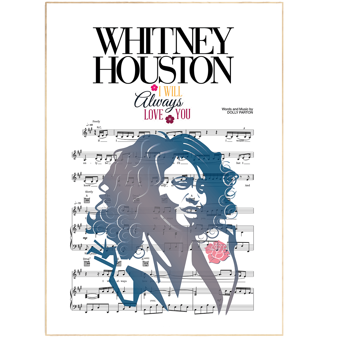 Whitney Houston - I Will Always Love You Poster - 98typesMusic