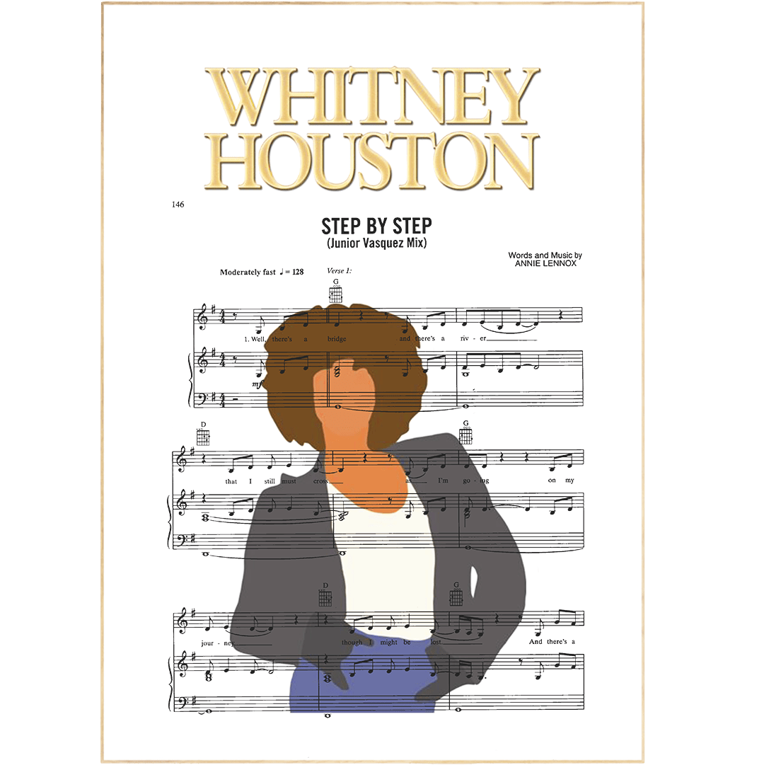 Whitney Houston - Step by Step Poster - 98typesMusic