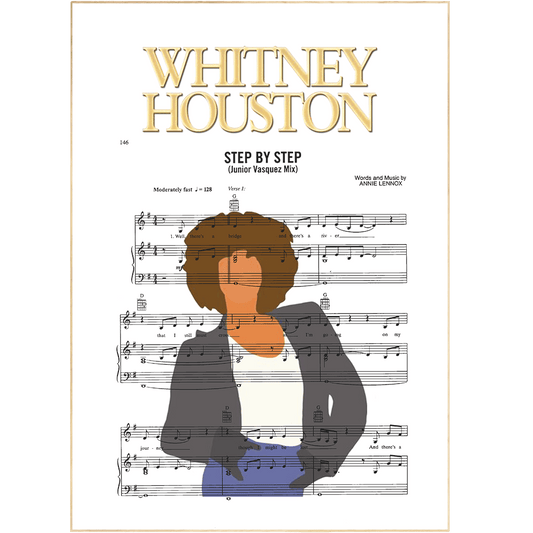 Whitney Houston - Step by Step Poster - 98typesMusic