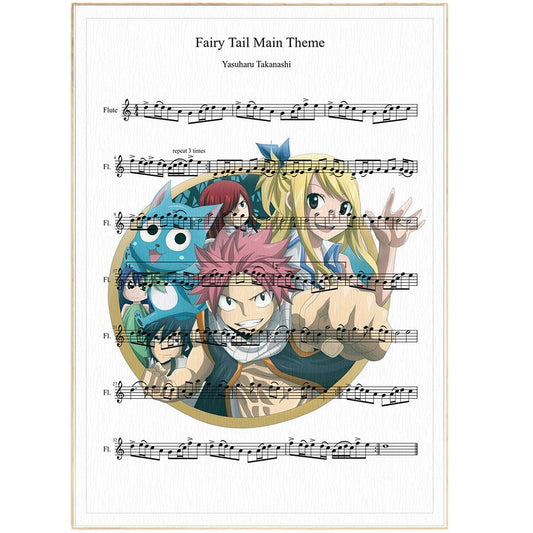 Yasuharu Takanashi fairy tail main theme Print - 98typesMusic