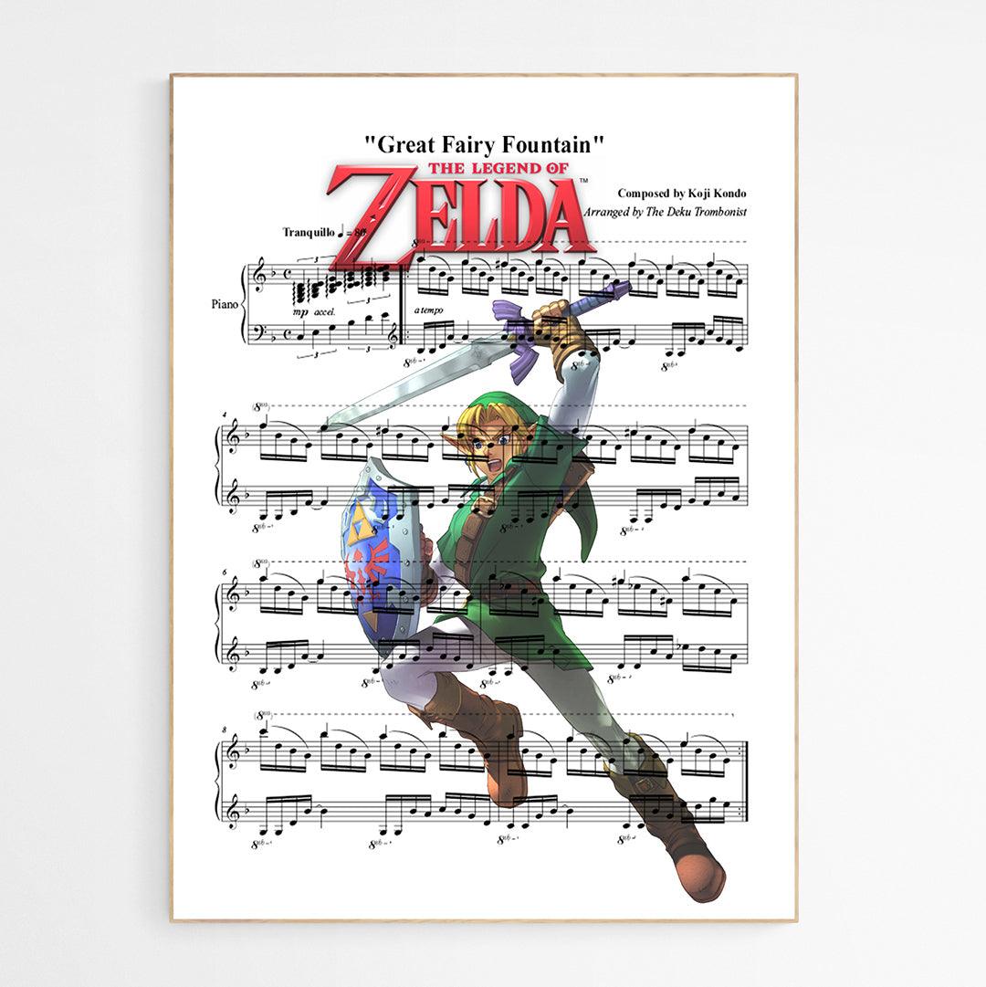 Zelda • Great Fairy's Fountain Theme Print - 98typesMusic