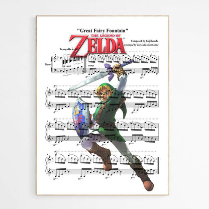 Zelda • Great Fairy's Fountain Theme Print - 98typesMusic