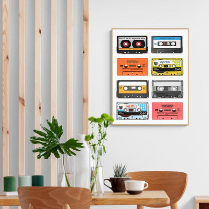 Old cassette tapes poster - 98typesPOP ART