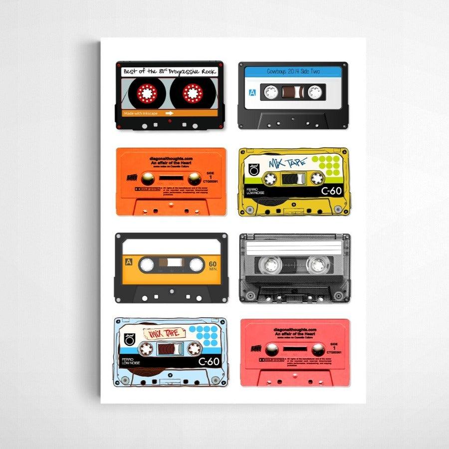 Old cassette tapes poster - 98typesPOP ART