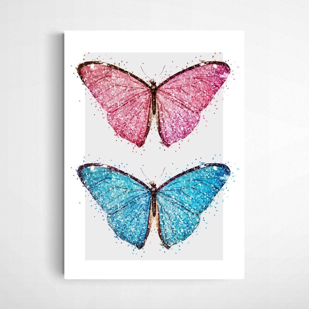 Pink and Blue Butterfly Poster - 98typesPOP ART