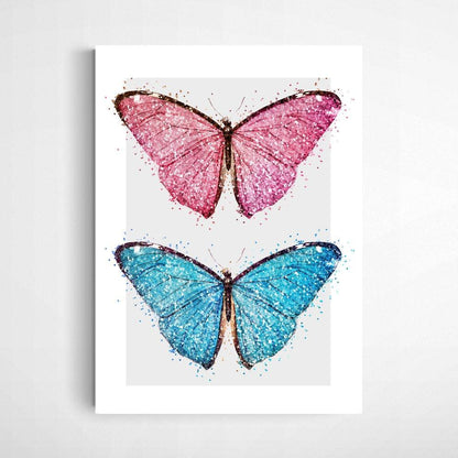 Pink and Blue Butterfly Poster - 98typesPOP ART
