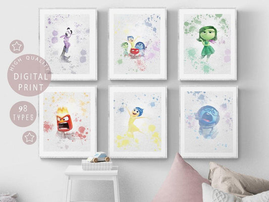 Set 6 Inside Out Watercolour Printable Poster - 98typesPRINTABLES