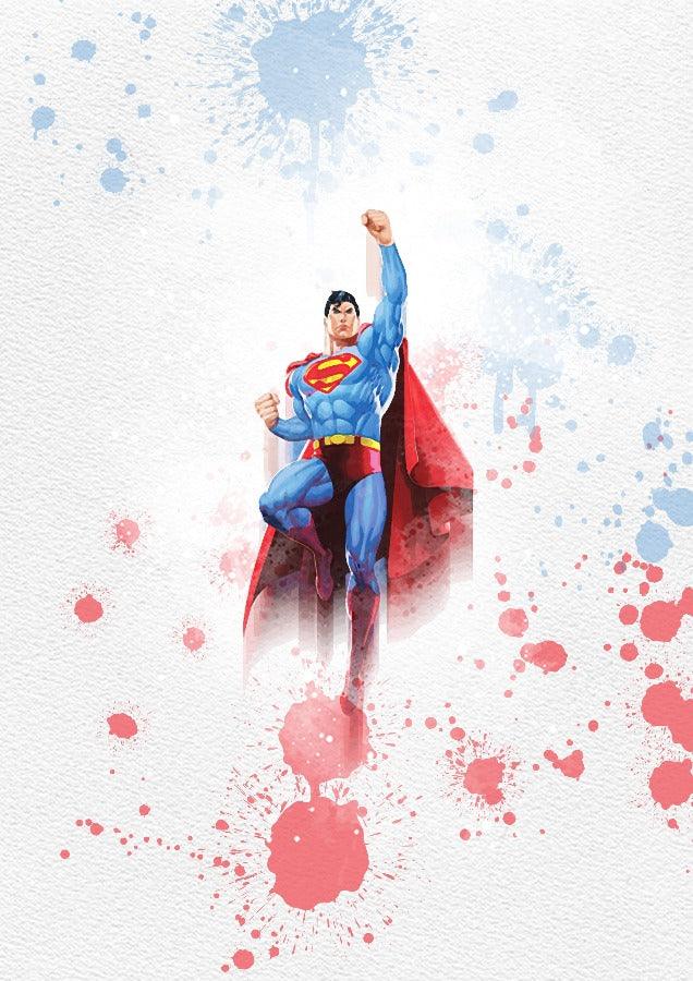 Set of 8 Retro Super Heoes Printable Watercolour Print - 98typesPRINTABLES