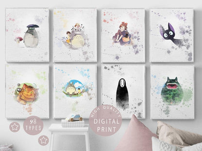 Set of 8 Totoro PRINTABLE Poster - 98typesPRINTABLES