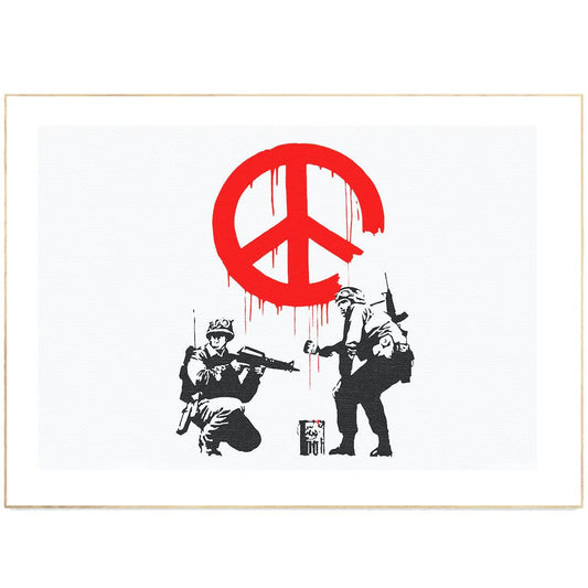 Banksy Art Peace Soldiers Poster - 98typesstreet art