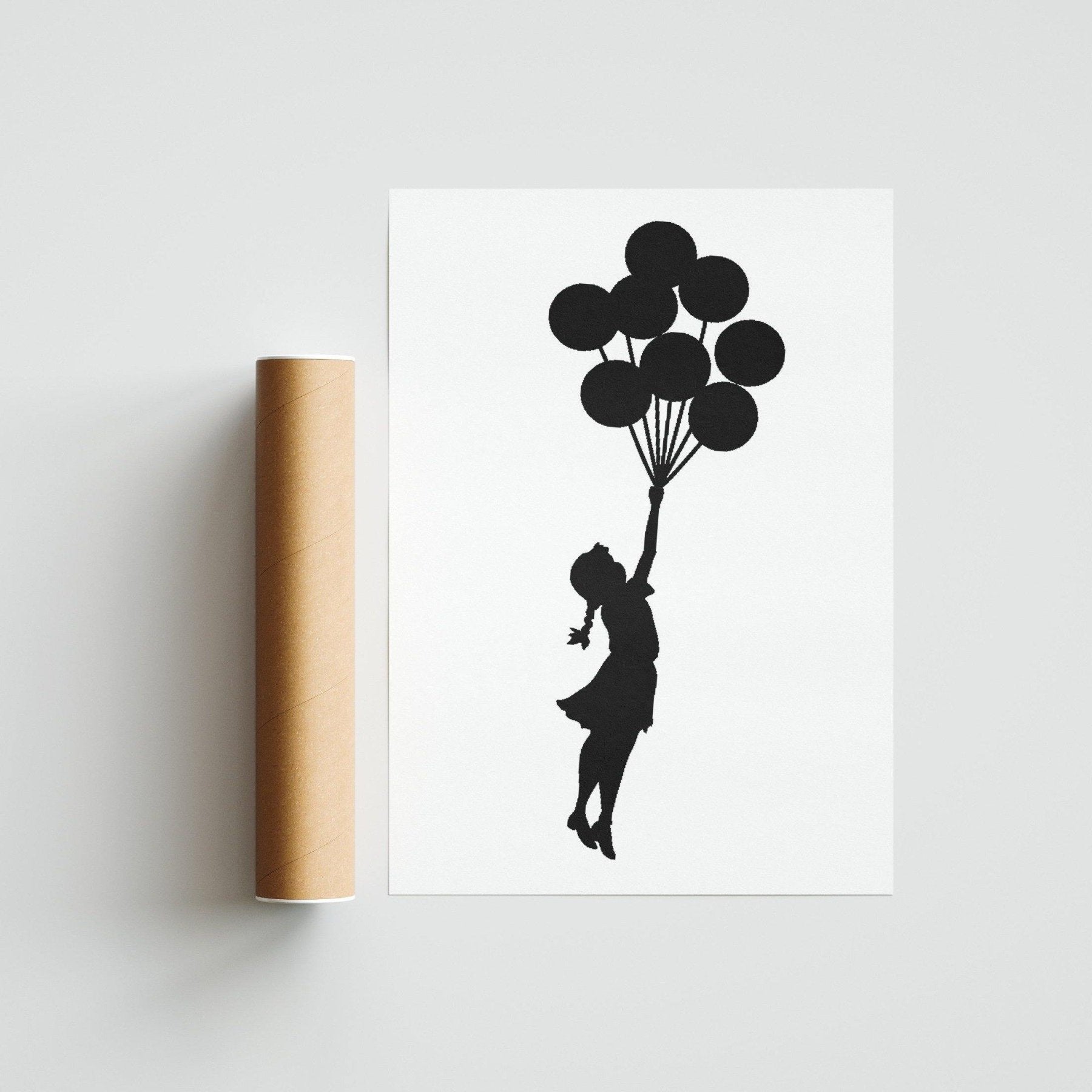 Banksy Flying Girl with Balloons - 98typesstreet art