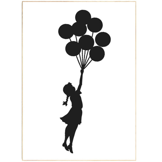 Banksy Flying Girl with Balloons - 98typesstreet art