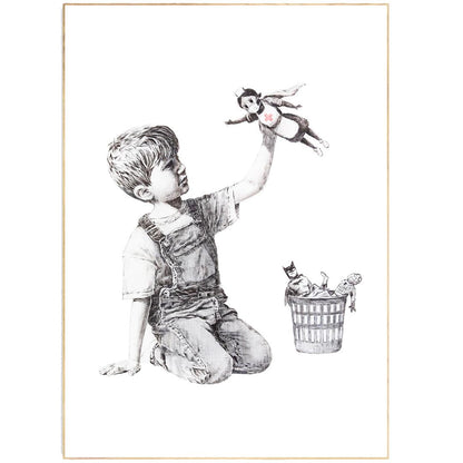 Banksy Game Changer | Superhero NHS Poster - 98typesstreet art