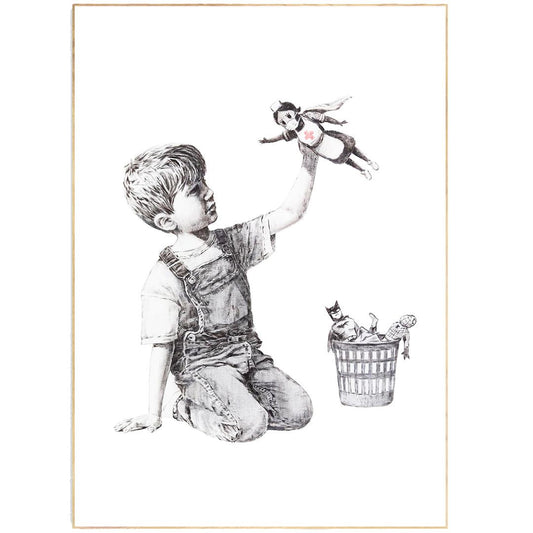 Banksy Game Changer | Superhero NHS Poster - 98typesstreet art
