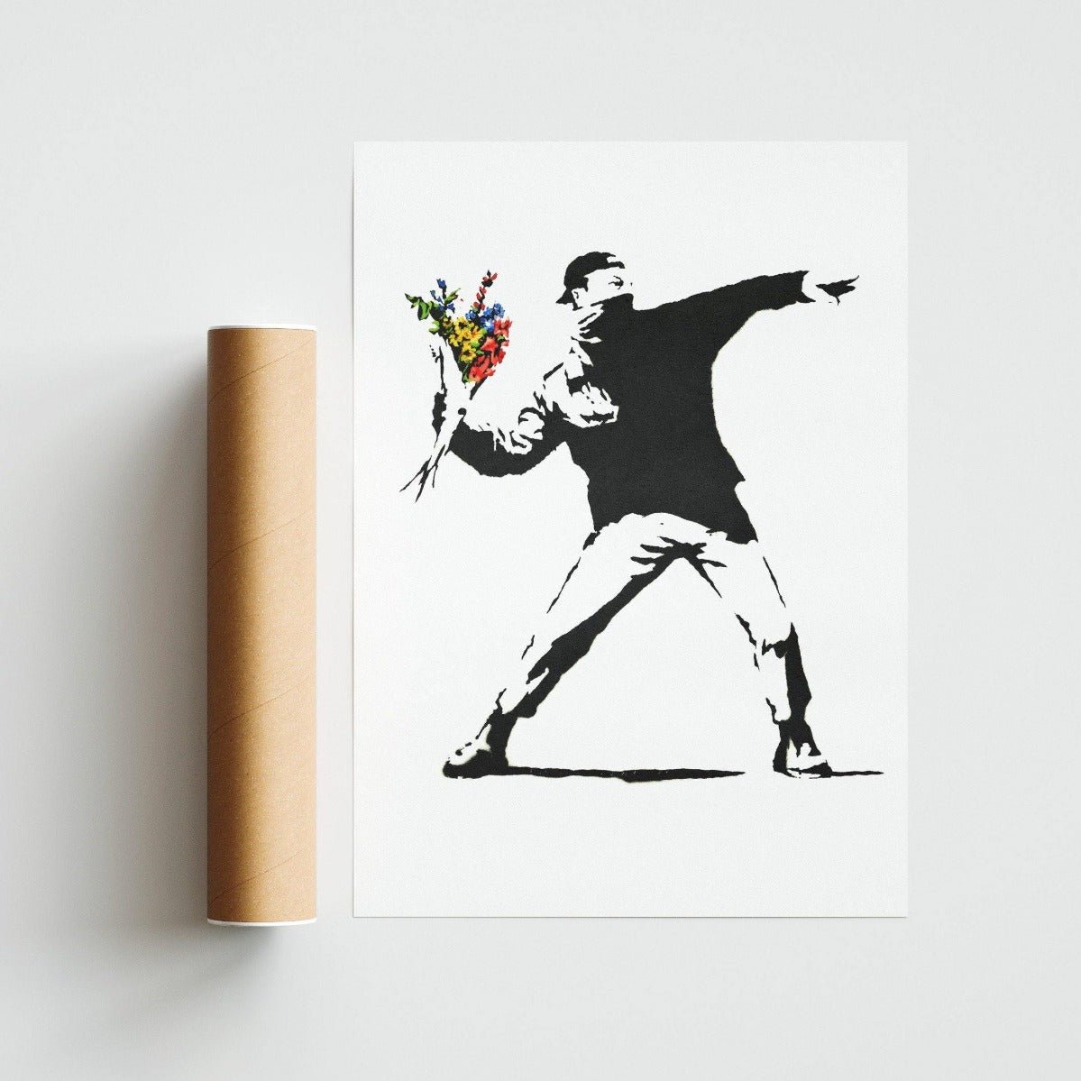 Banksy Rage Flower Thrower Print - 98typesstreet art