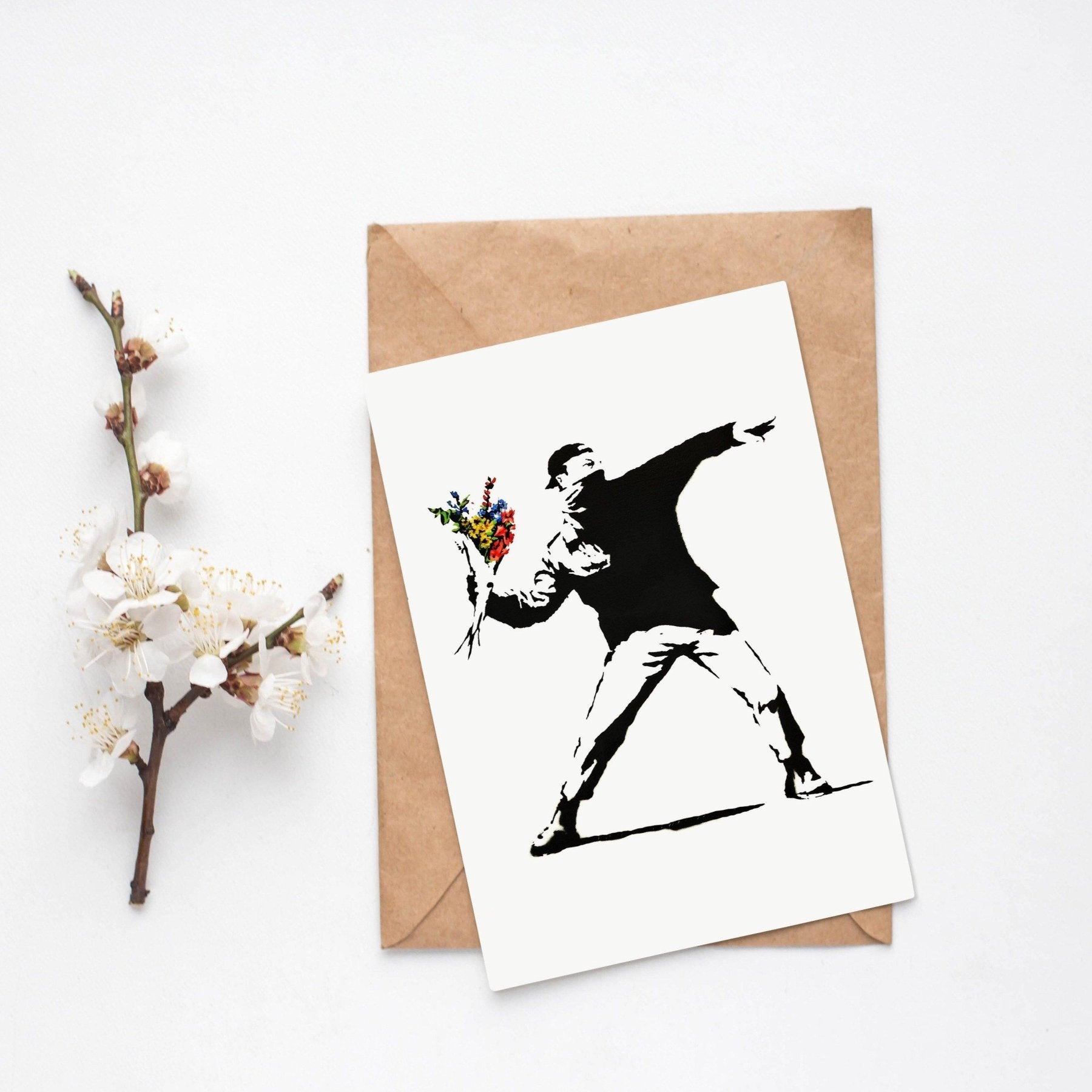 Banksy Rage Flower Thrower Print - 98typesstreet art