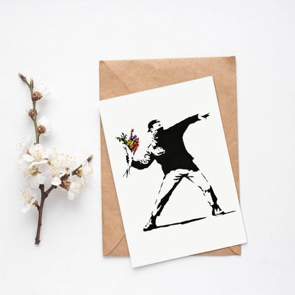 Banksy Rage Flower Thrower Print - 98typesstreet art