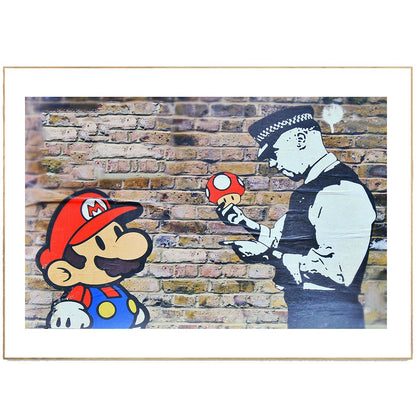 Banksy Street Art Mario Police Poster - 98typesstreet art