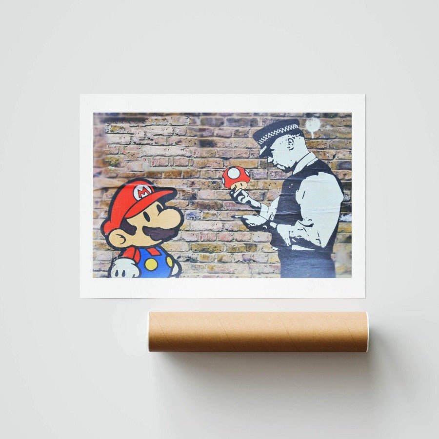 Banksy Street Art Mario Police Poster - 98typesstreet art