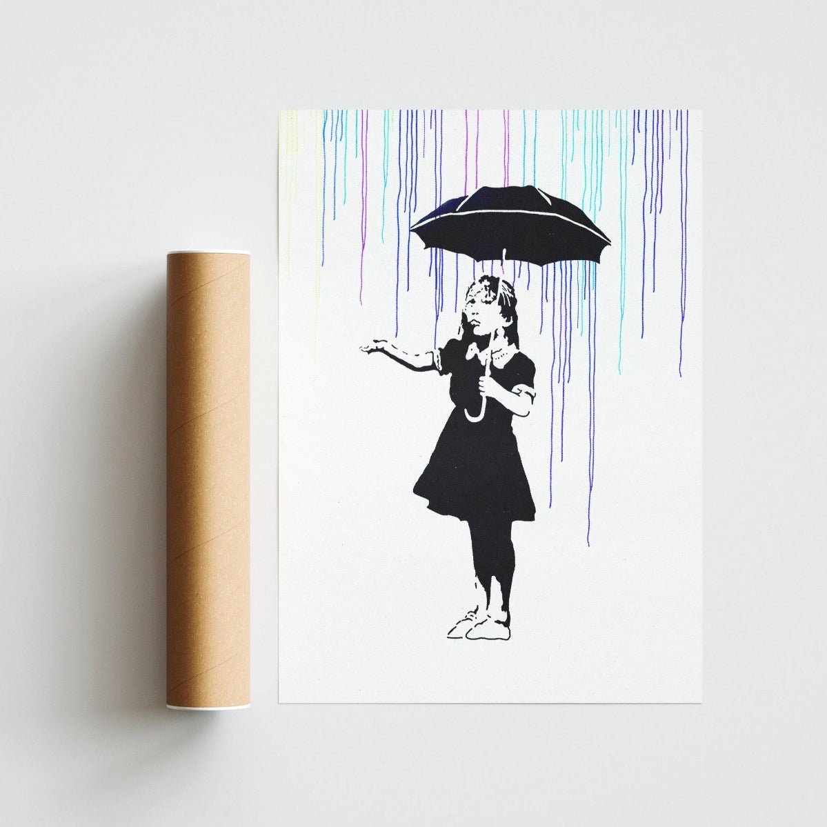 Girl With Umbrella Banksy Street Art - 98typesstreet art