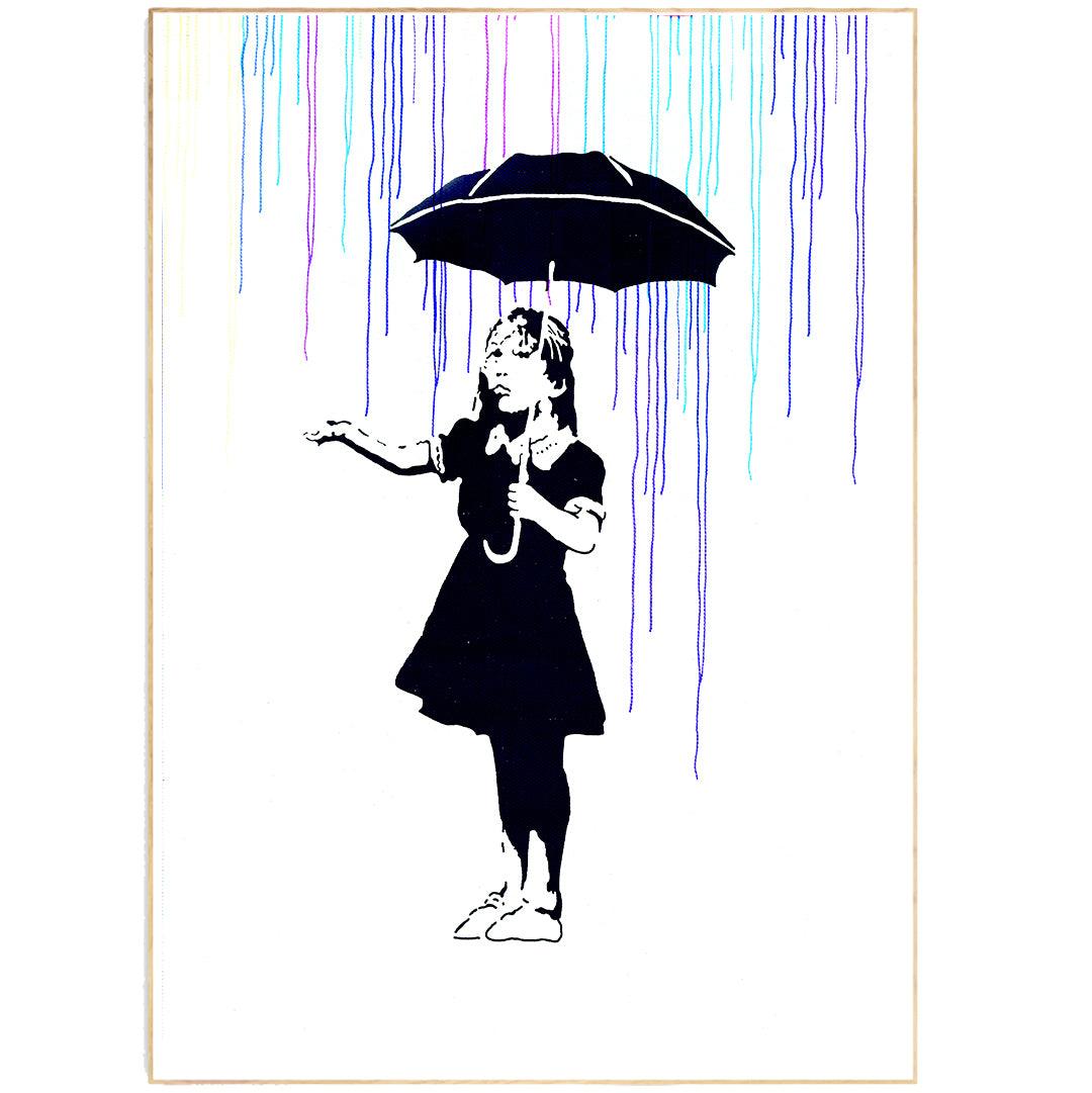 Girl With Umbrella Banksy Street Art - 98typesstreet art