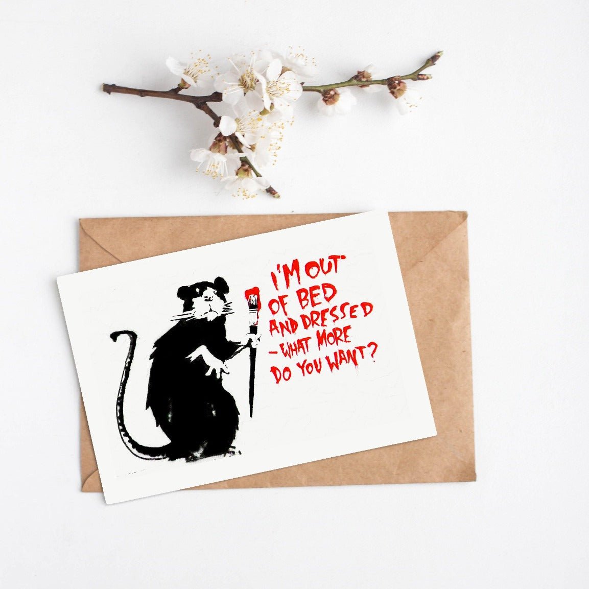 I'm Out of Bed | Rat Street Art Print - 98typesstreet art