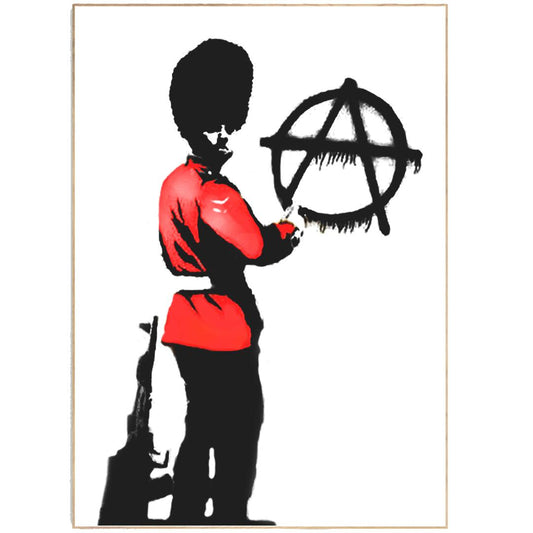 Queens Guard Pissing Banksy Poster - 98typesstreet art