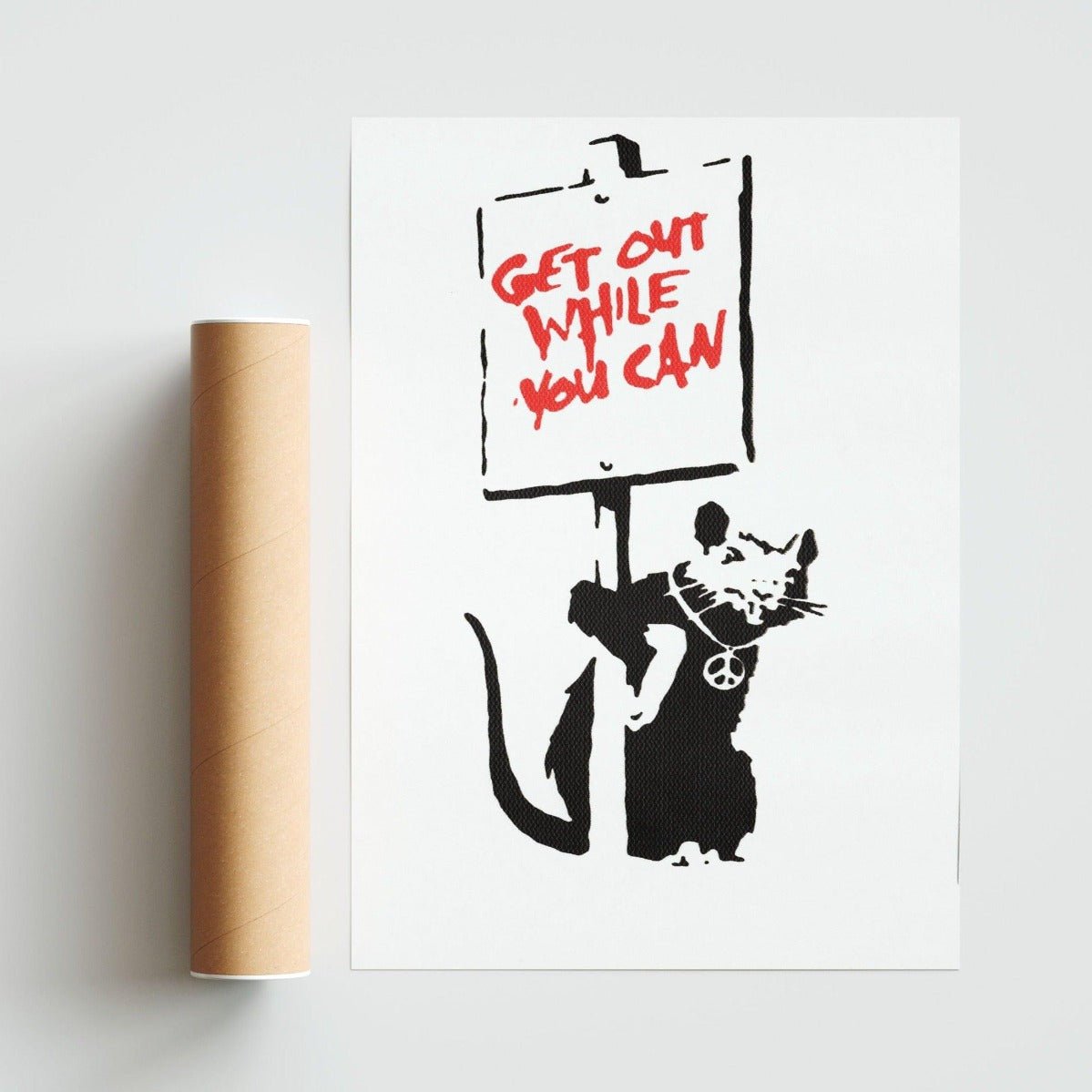 Rat by Banksy Graffitt Art Print - 98typesstreet art