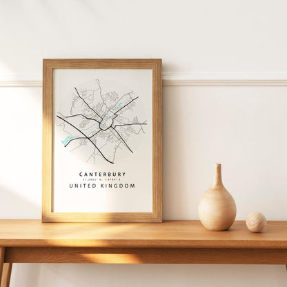 Canterbury Street City Map Print - 98typesUK Maps