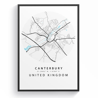 Canterbury Street City Map Print - 98typesUK Maps