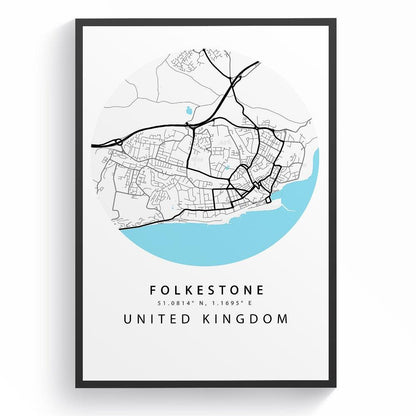 Folkestone Street City Map Print - 98typesUK Maps