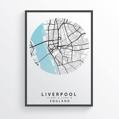 LIVERPOOL City Map Print - 98typesUK Maps