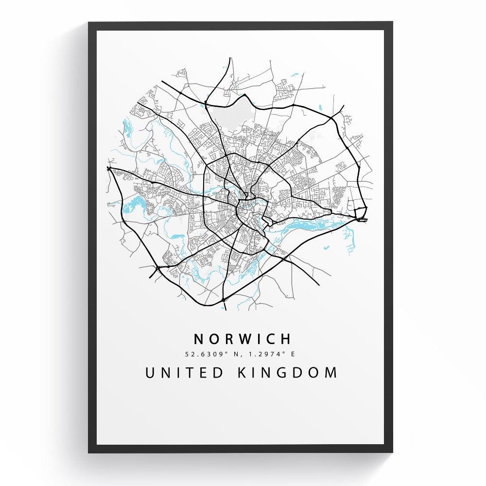 Norwich Street City Map Print - 98typesUK Maps