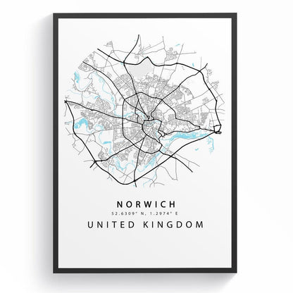Norwich Street City Map Print - 98typesUK Maps