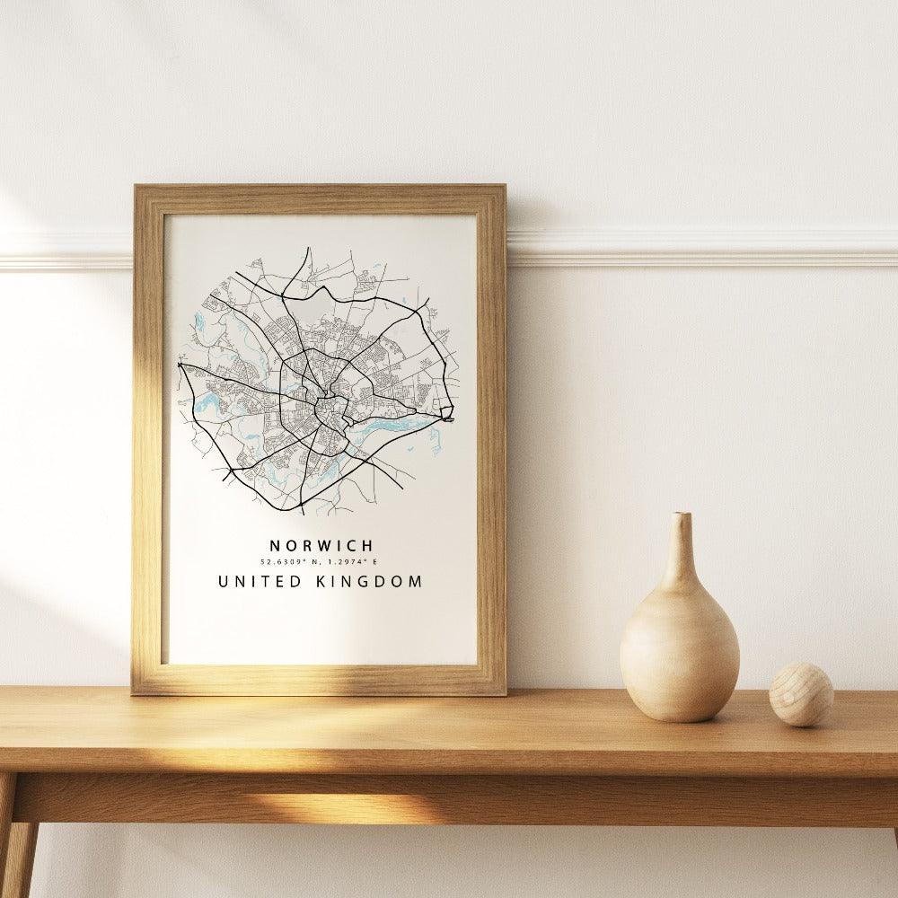 Norwich Street City Map Print - 98typesUK Maps