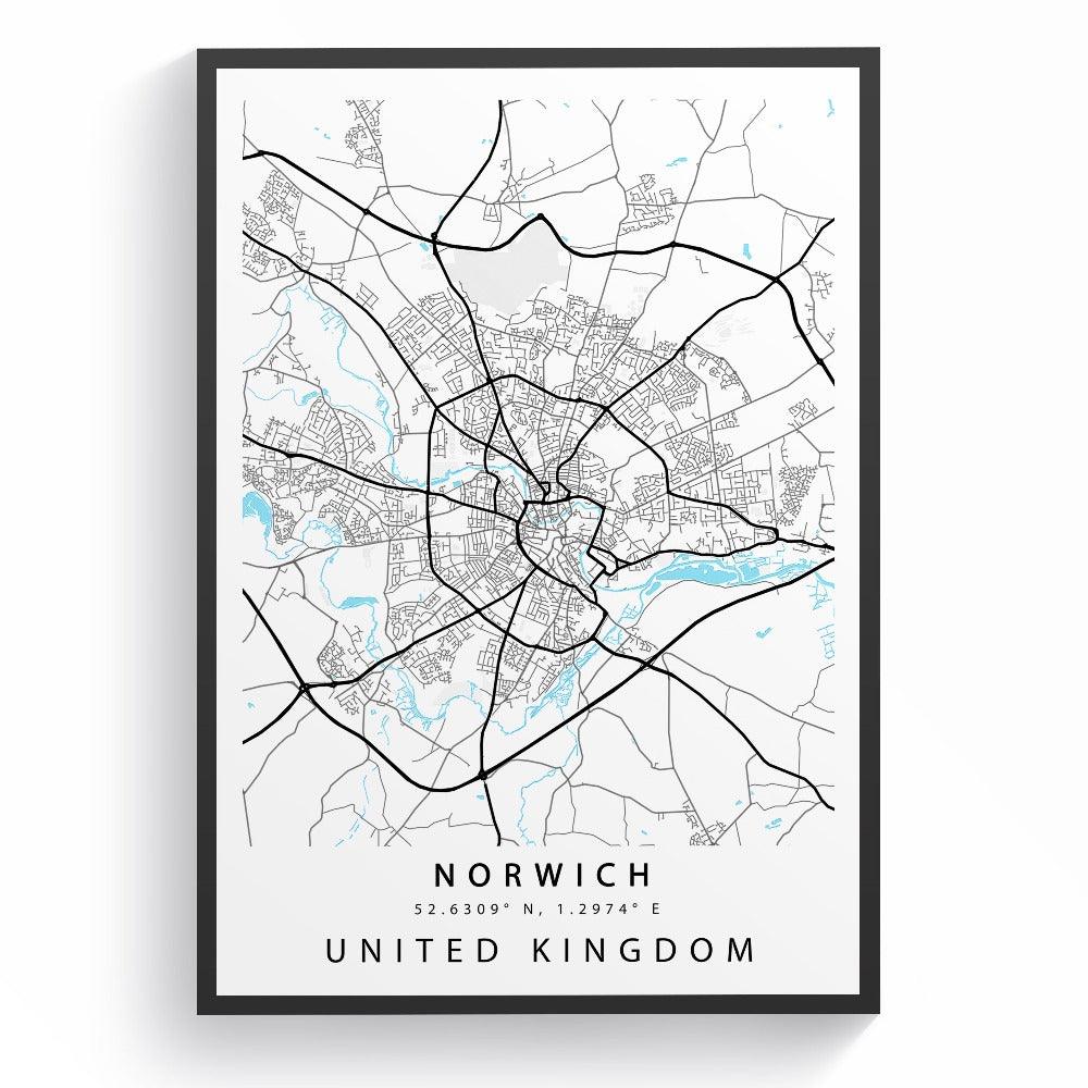Norwich Street City Map Print - 98typesUK Maps
