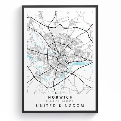Norwich Street City Map Print - 98typesUK Maps