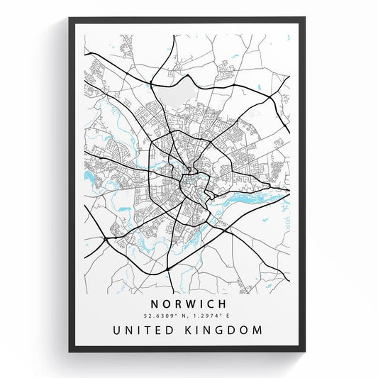 Norwich Street City Map Print - 98typesUK Maps