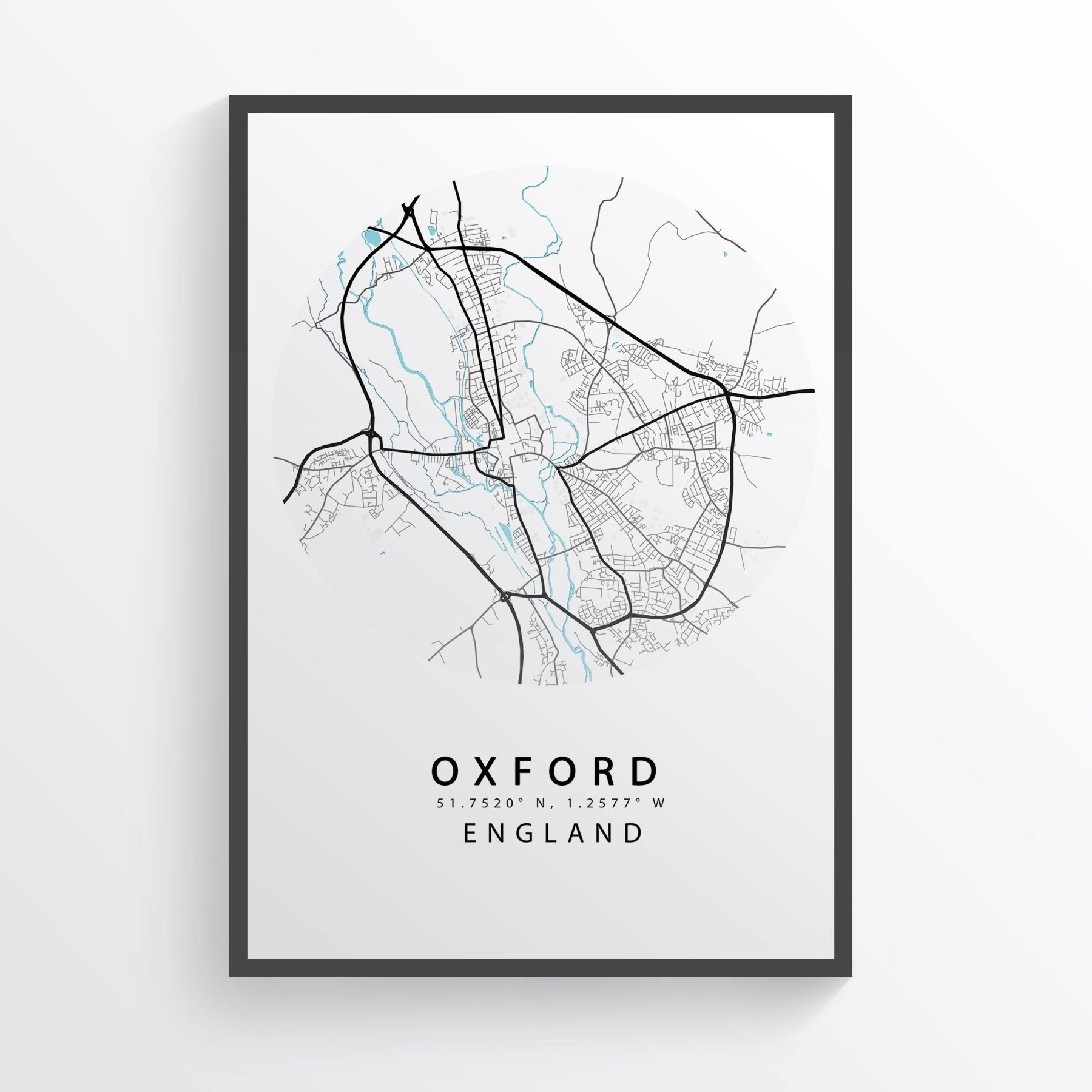 OXFORD City Map Print - 98typesUK Maps