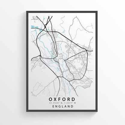 OXFORD City Map Print - 98typesUK Maps