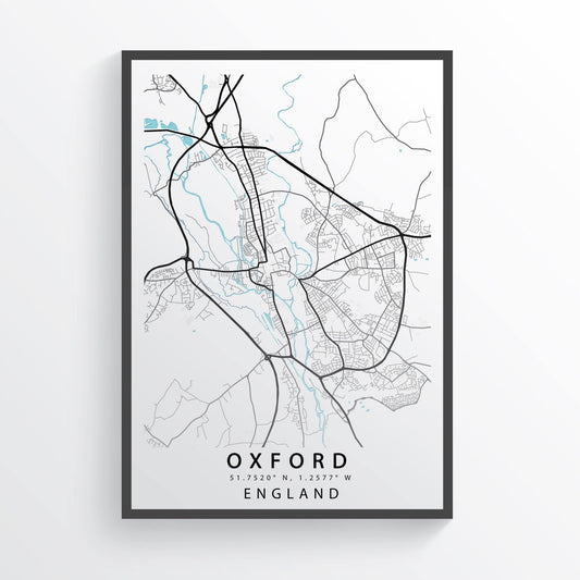 OXFORD City Map Print - 98typesUK Maps