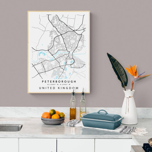 Peterborough Street City Map Print - 98types