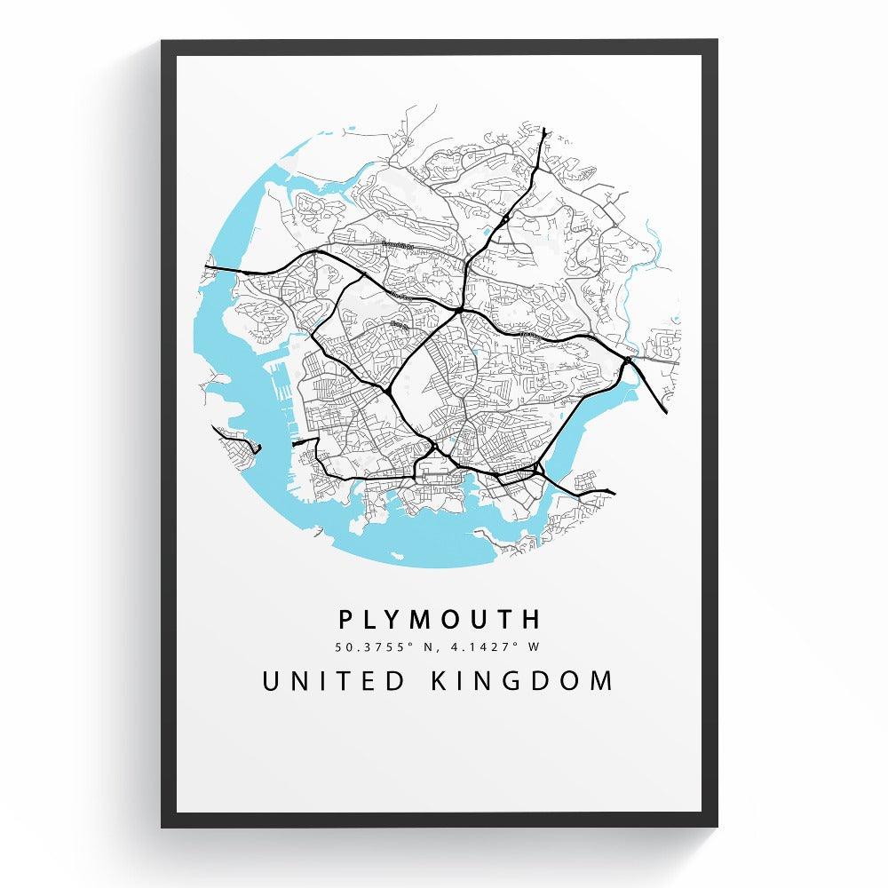 Plymouth Street City Map Print - 98typesUK Maps