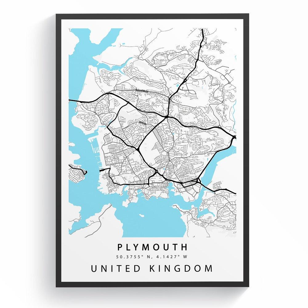 Plymouth Street City Map Print - 98typesUK Maps