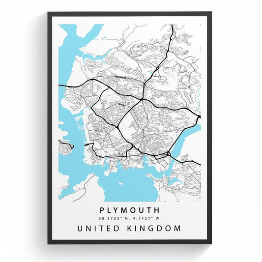 Plymouth Street City Map Print - 98typesUK Maps